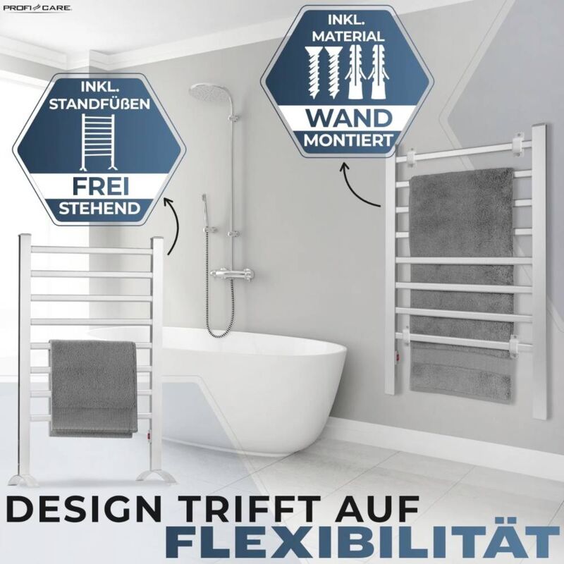 foto del prodotto proficare profi care pc ehw 3115 portasciugamani verticale, parete alluminio