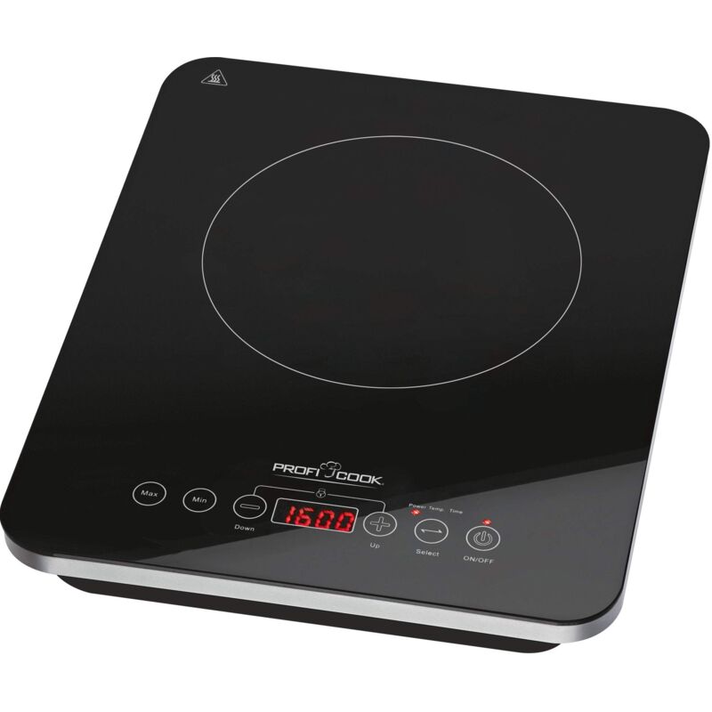 foto del prodotto proficook eki 1062 piano cottura portatile a induzione in ceramica, 10 livelli di temperatura, 2000 w, vetro e ceramica, nero