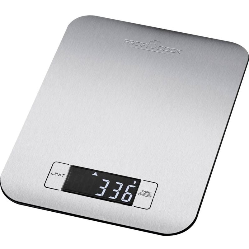 foto del prodotto proficook profi cook pc kw 1061 bilancia da cucina digitale portata max. 5 kg acciaio inox, nero 220 x 165 x 15