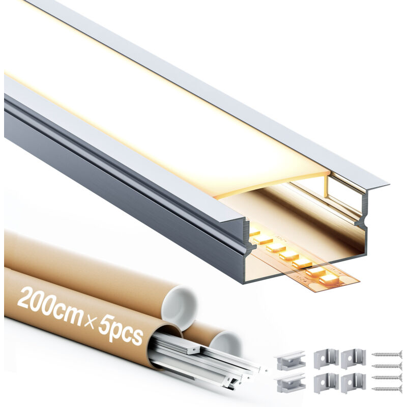 foto del prodotto profilati per tubi ledx5pc,consegna gratuita,prezzo basso e alta qualit ,lungo 2 m kosoom sp23
