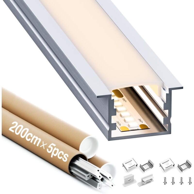 foto del prodotto profilati per tubi ledx5pc,consegna gratuita,prezzo basso e alta qualit ,lungo 2 m kosoom sp25