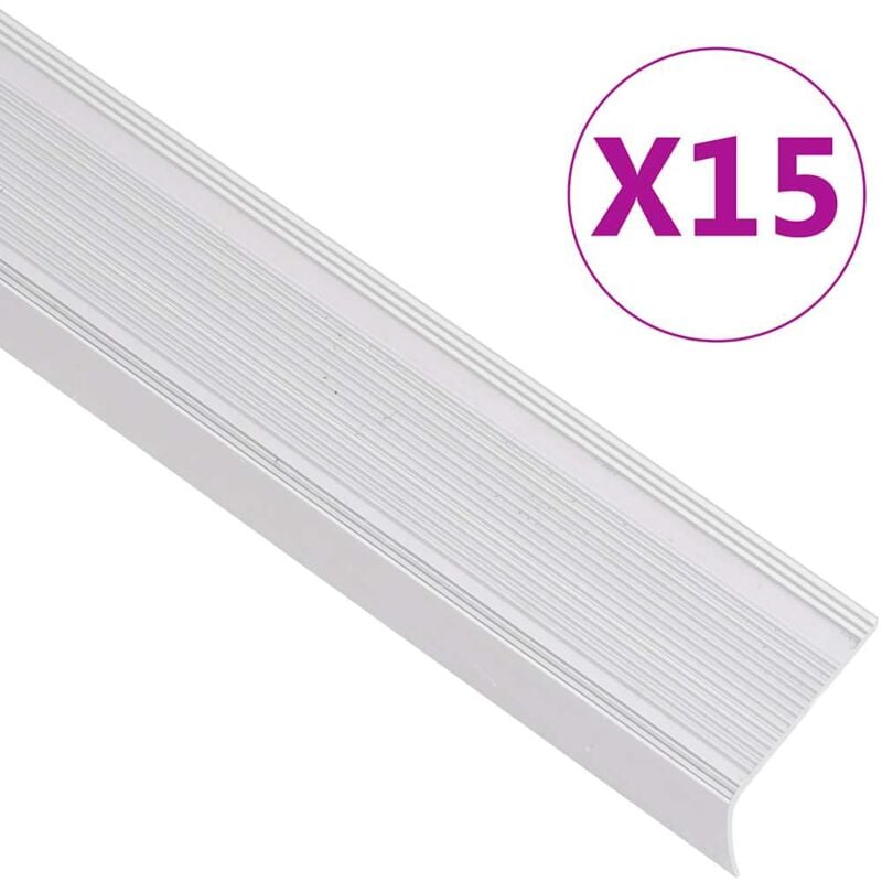 foto del prodotto profili a l per gradini 15 pz in alluminio 100 cm argento vidaxl