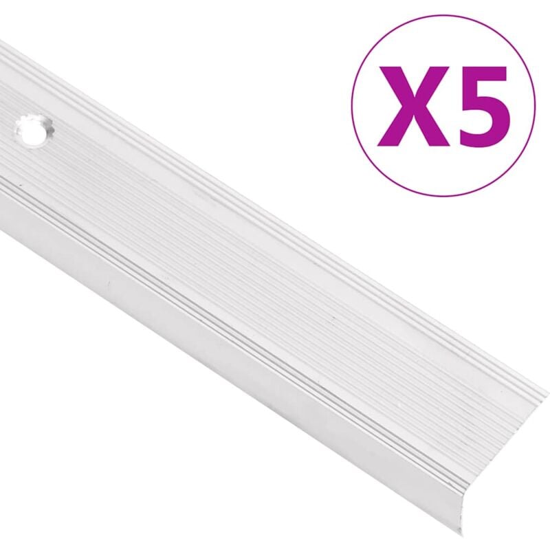 foto del prodotto profili a l per gradini 5 pz in alluminio 100 cm argento vidaxl