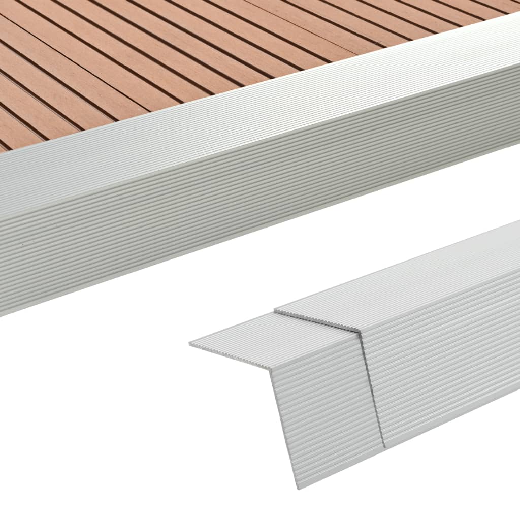 foto del prodotto profili angolari per decking in alluminio 170 cm argento cod mxl 54459