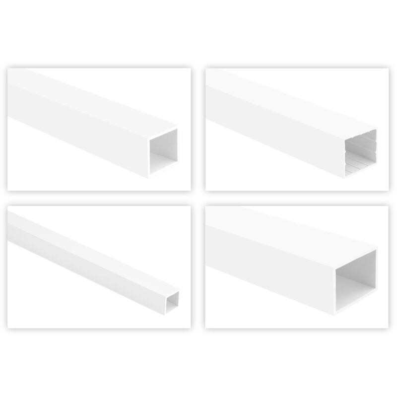 foto del prodotto profili per tubi quadrati in pvc bianco 2m tubi quadrati e rettangolari, canalina per cavi hj profilo del tubo 220 45x35mm
