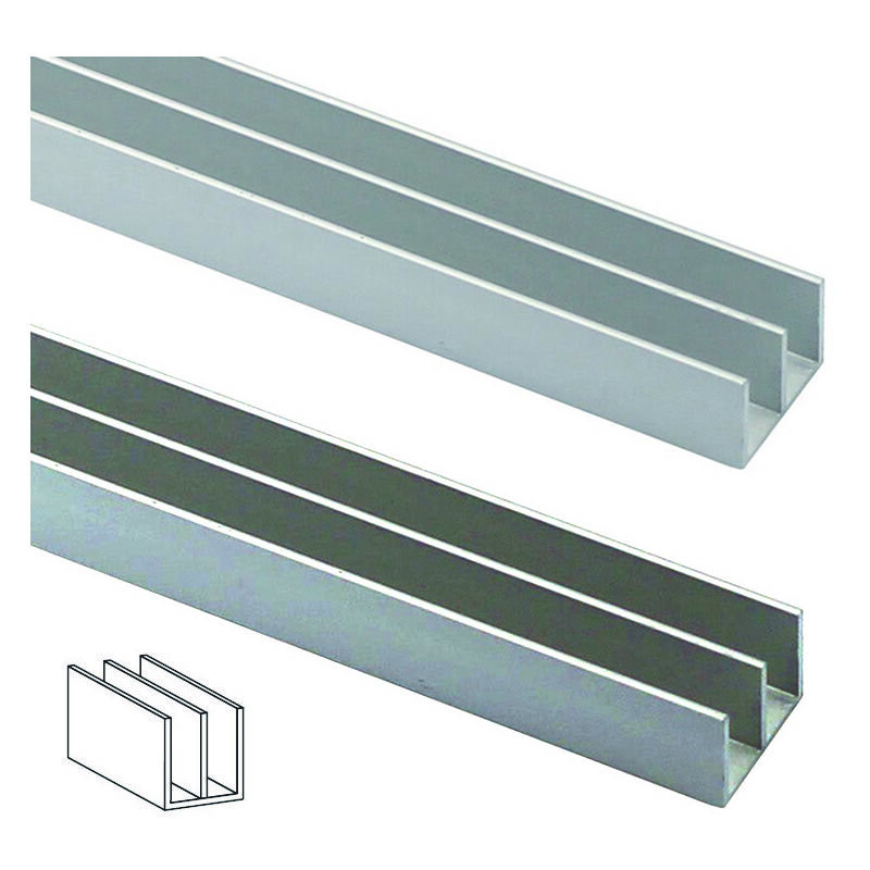 foto del prodotto profilo a doppia u in alluminio mm.20x18 mt.1 argento lucido