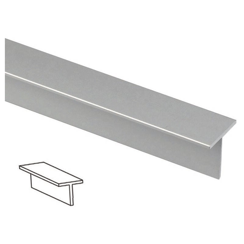 foto del prodotto profilo a t in alluminio argento mt.1 mm.30x15