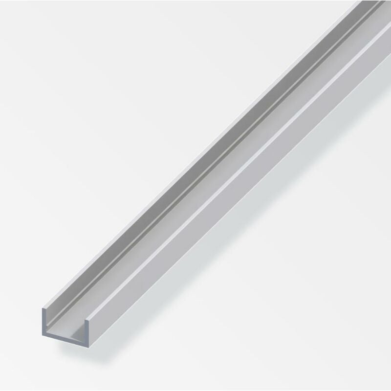 foto del prodotto profilo a u alfer aluminium 10x19.5x1.5mm lunghezza 1m argento - 01063