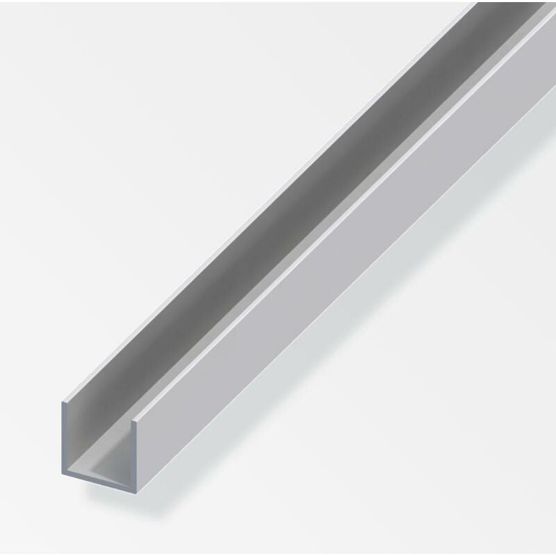 foto del prodotto profilo a u alfer aluminium 8.2x10.1x1.3mm lunghezza 1m argento - 01065