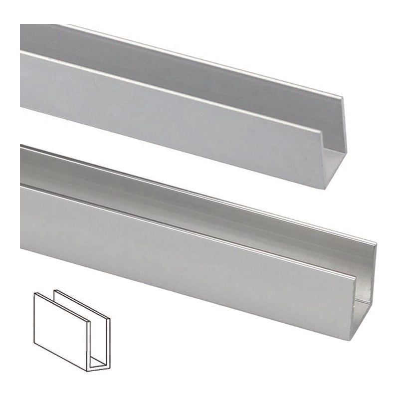 foto del prodotto profilo ad u in alluminio mm.10x20 mt.1 argento
