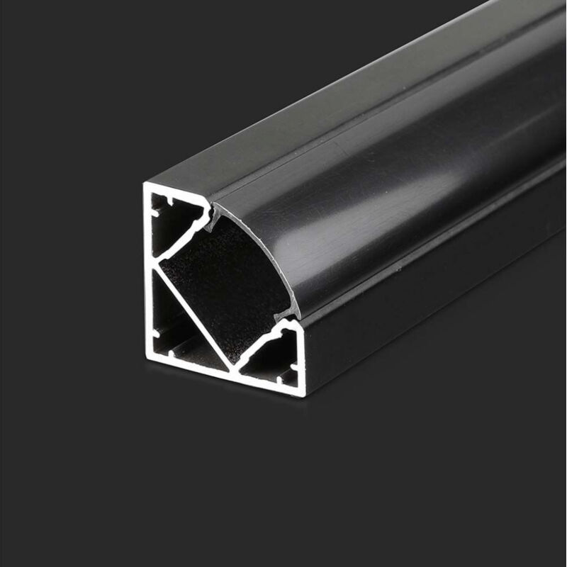 foto del prodotto profilo alluminio angolare nero per strip led 2000x19x19mm - v-tac