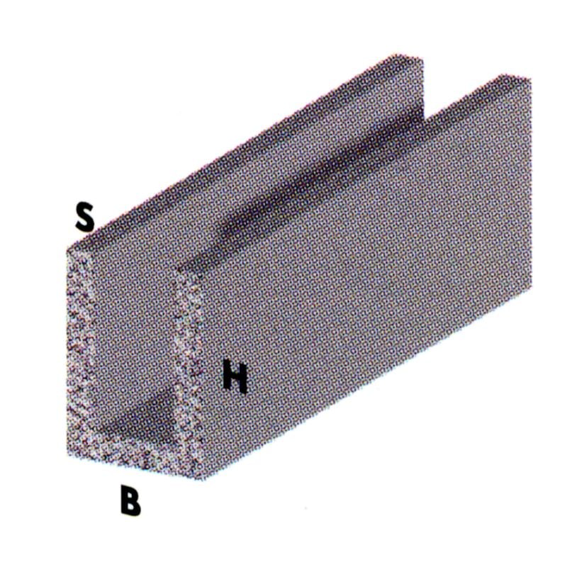 foto del prodotto profilo alluminio canalino u 8x 8mm 2mt argento 1013 