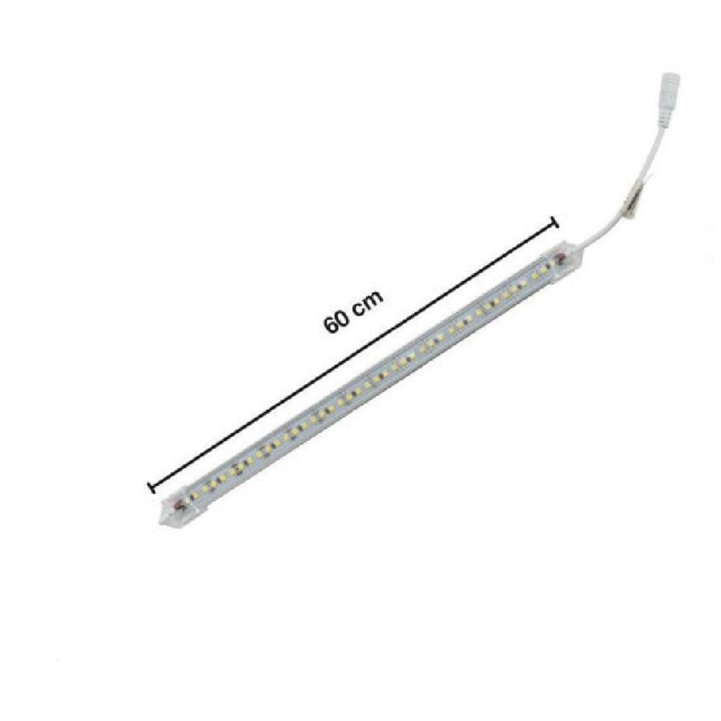foto del prodotto profilo alluminio completo di led 60cm 10w luce 6500k 3000k 4000k 3014 12v 60t bianco caldo trade shop traesio