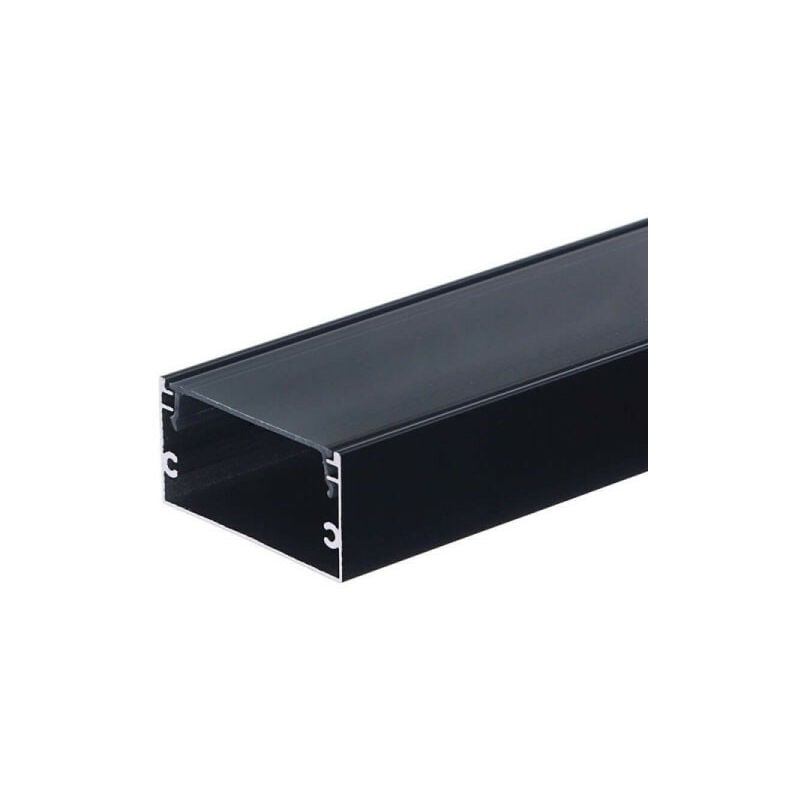 foto del prodotto profilo alluminio diffusore nero grande 40mm x h20mm per nastro led 2m