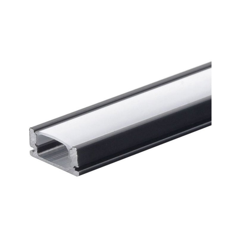 foto del prodotto profilo alluminio nero finitura 7mm per nastro led 2m