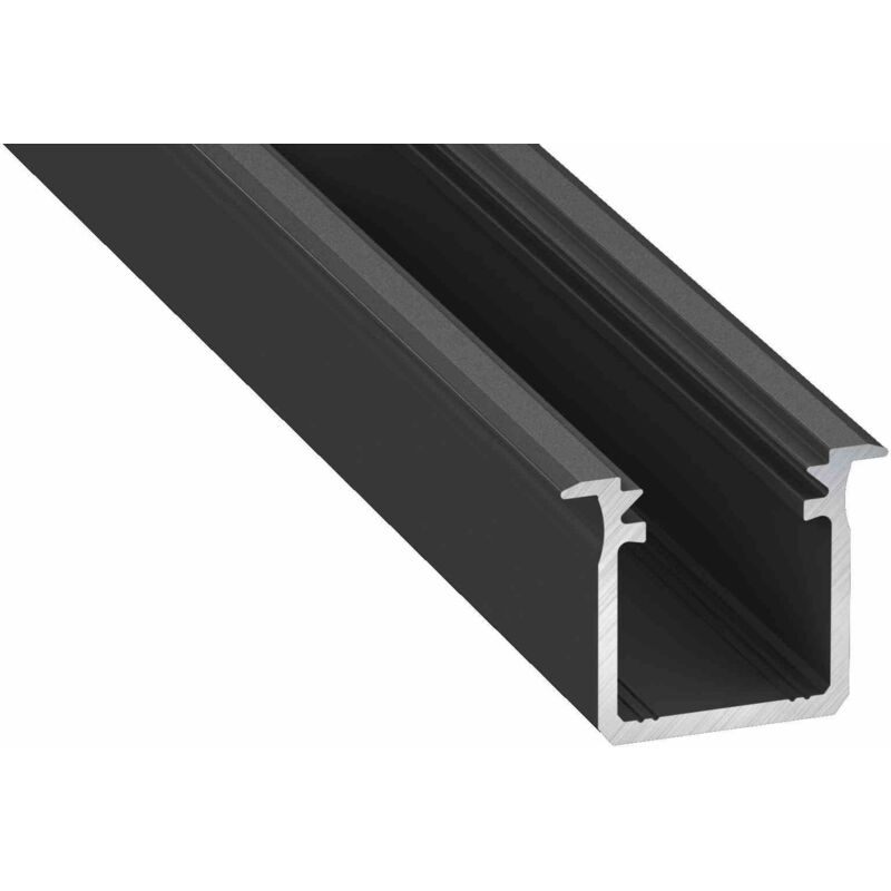 foto del prodotto profilo alluminio nero tipo g 1m paralume latte