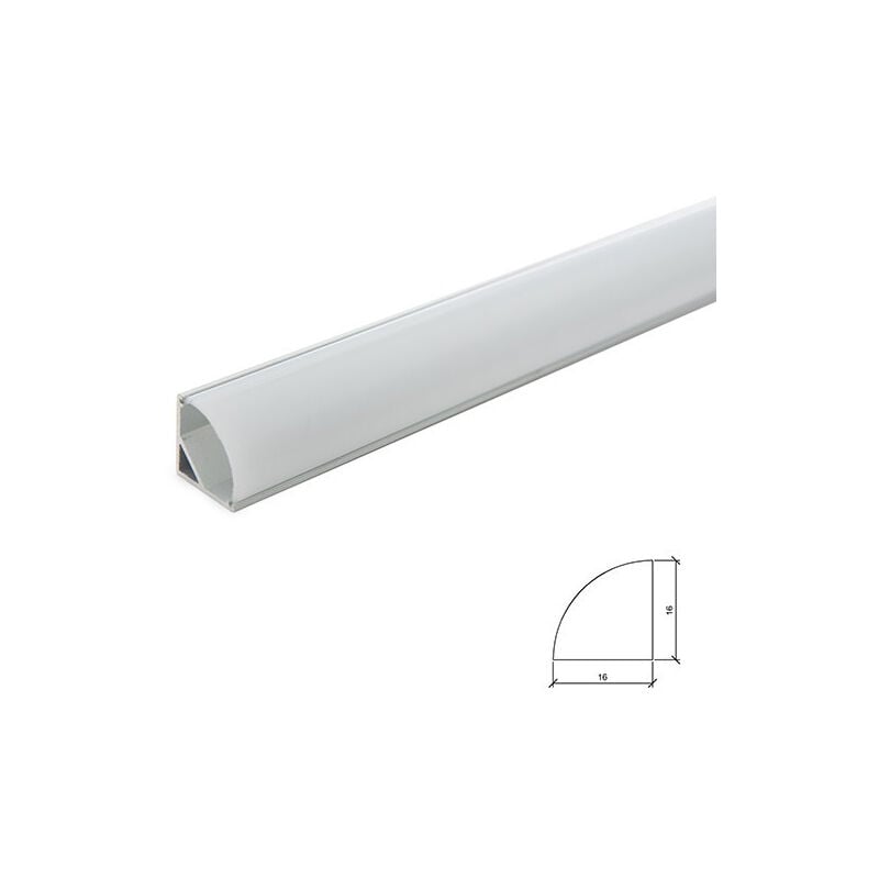 foto del prodotto profilo alluminio per striscia led installazione angoli diffusore latteo x 1m