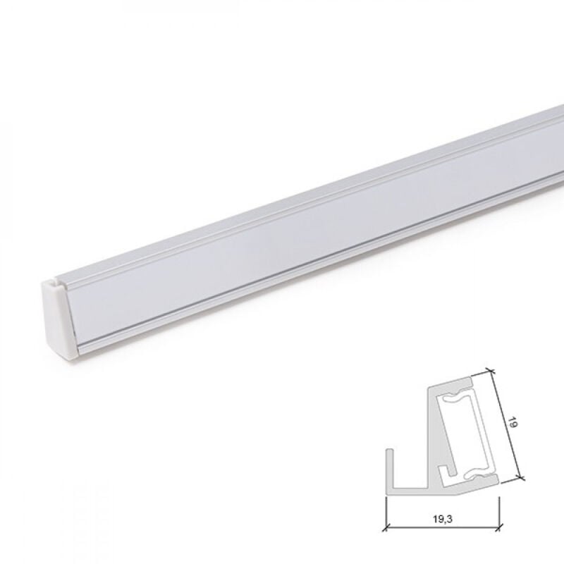 foto del prodotto profilo alluminio per striscia led ripiani bicchiere 6mm x 1m