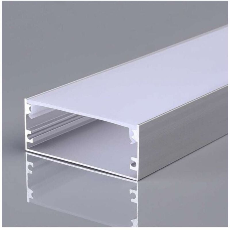 foto del prodotto profilo alluminio silver per strip led (max l: 12,4mm) satinata 2000x50x20mm - v-tac