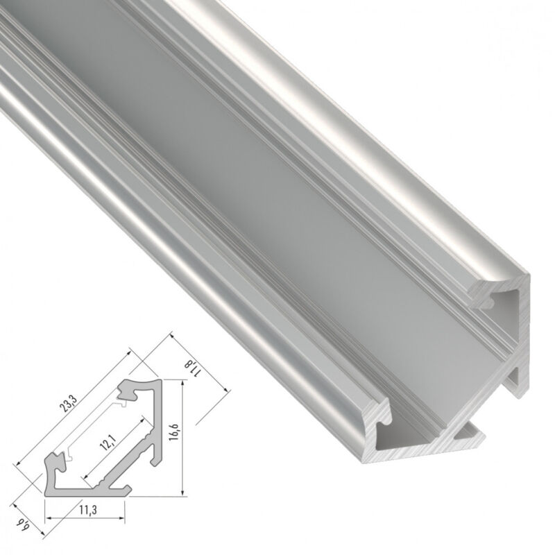 foto del prodotto profilo alluminio tipo c 2,02m