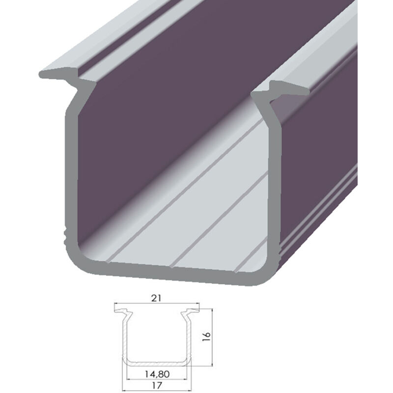 foto del prodotto profilo alluminio tipo eco p05 1,00m