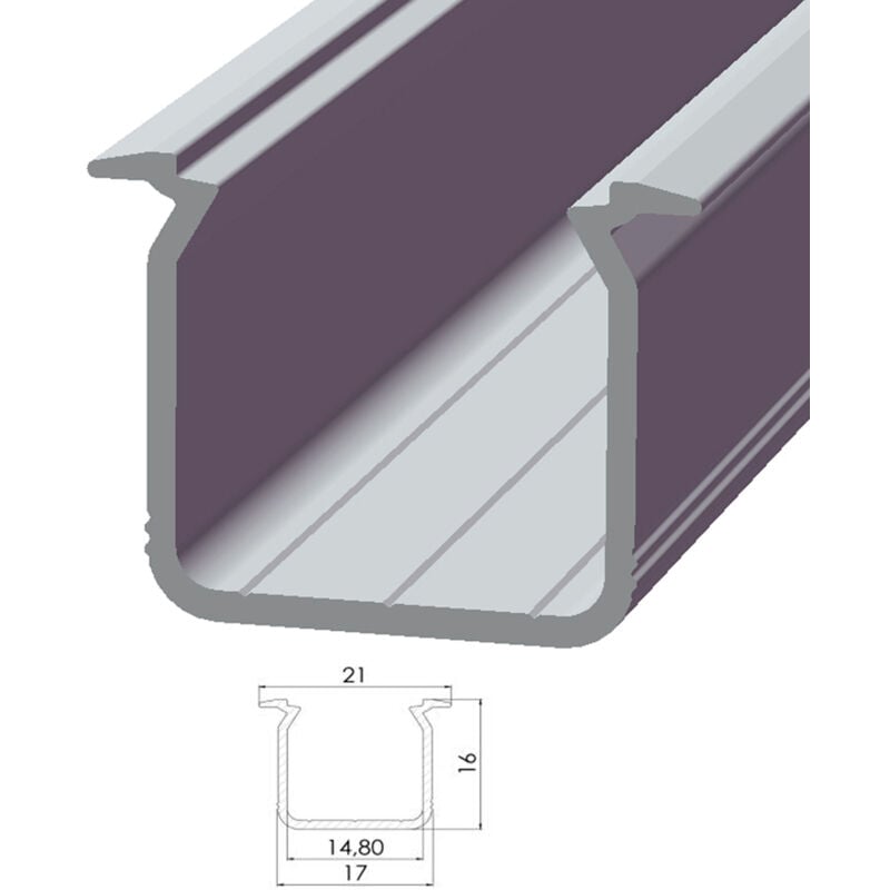 foto del prodotto profilo alluminio tipo eco p05 1,00m