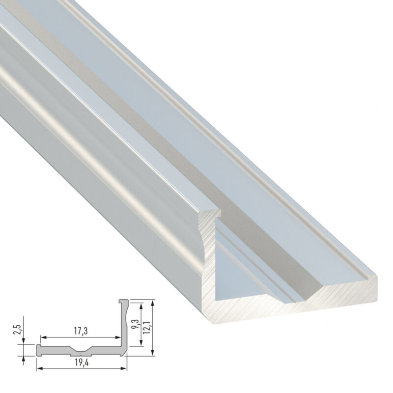 foto del prodotto profilo alluminio tipo f 2,02m