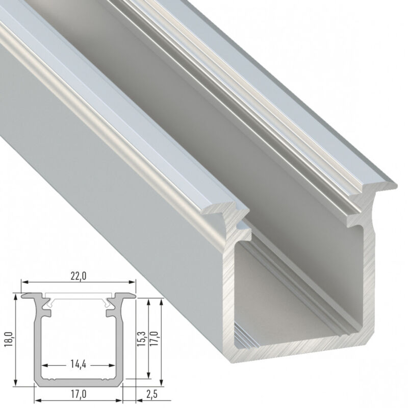 foto del prodotto profilo alluminio tipo g 2,02m