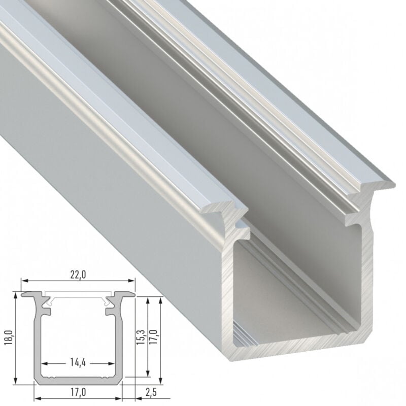 foto del prodotto profilo alluminio tipo g 2,02m