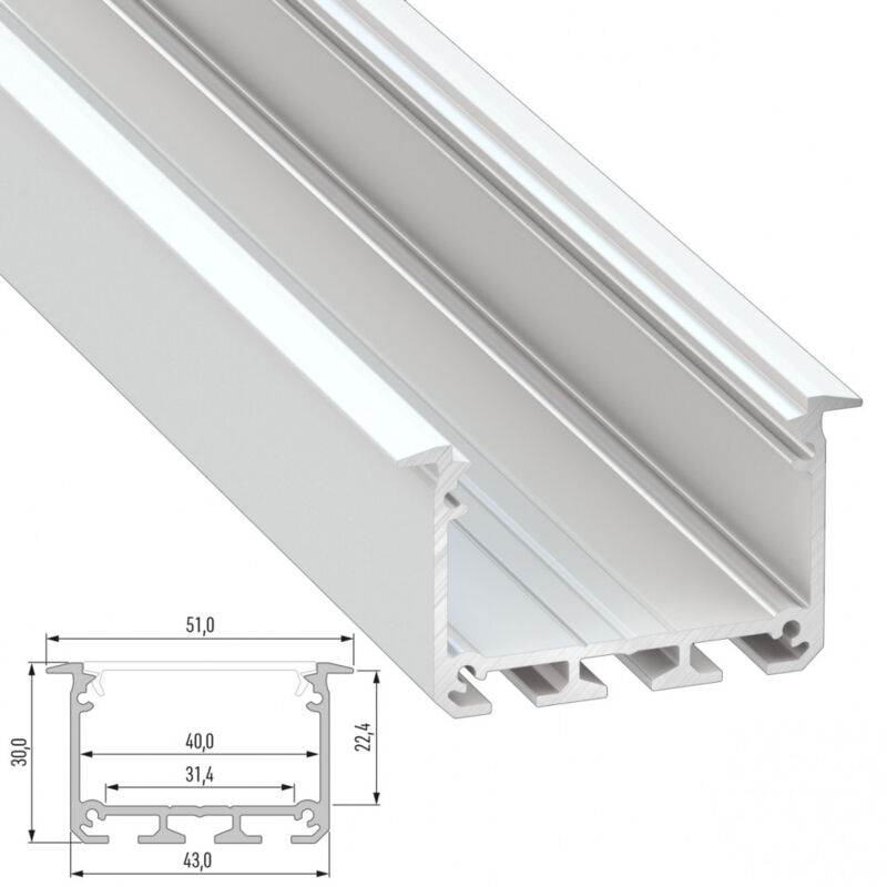 foto del prodotto profilo alluminio tipo inso 2,02m