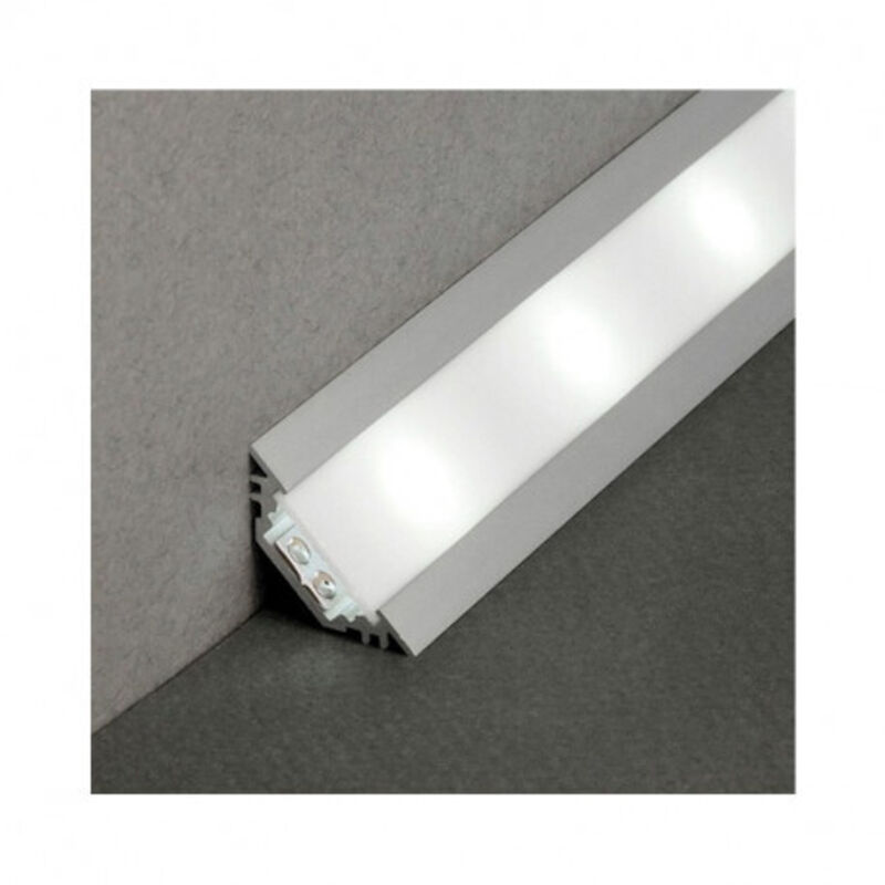foto del prodotto profilo angolare a 45 in alluminio anodizzato per strisce led 1000mm