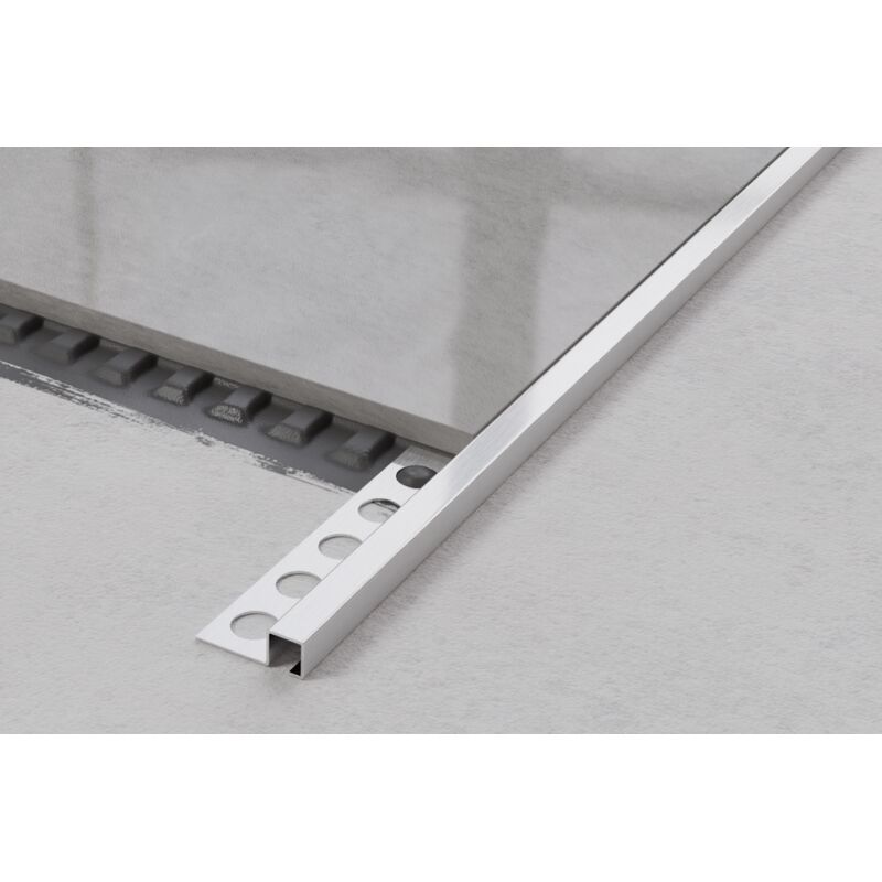 foto del prodotto profilo angolare q universale in acciaio inossidabile per piastrelle 1.2cm x 270cm - argento satinato