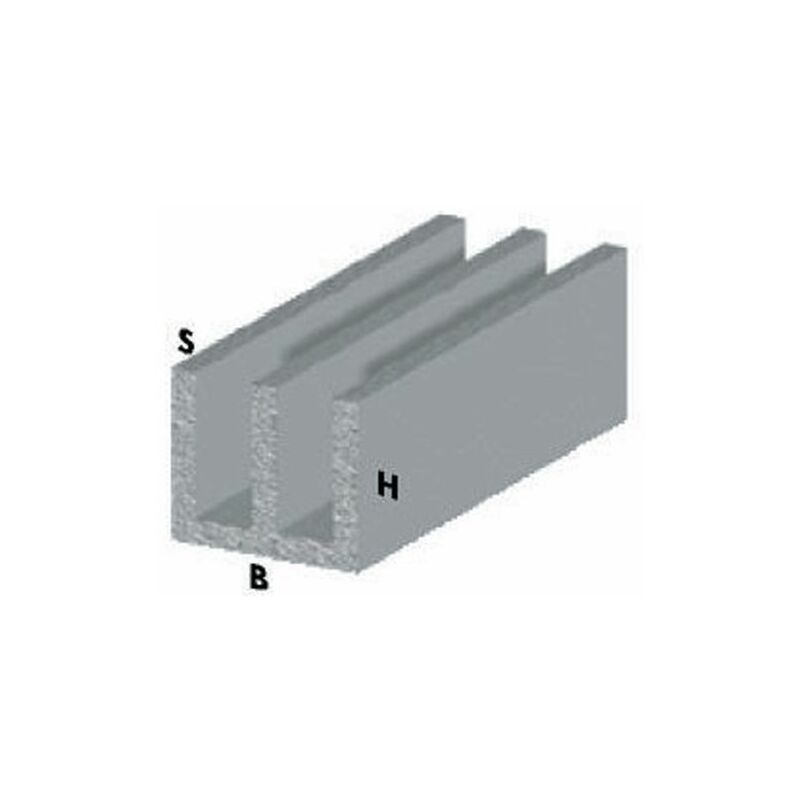 foto del prodotto profilo argento h.100 cm canalino uu 20x18x1 mm 5 pz