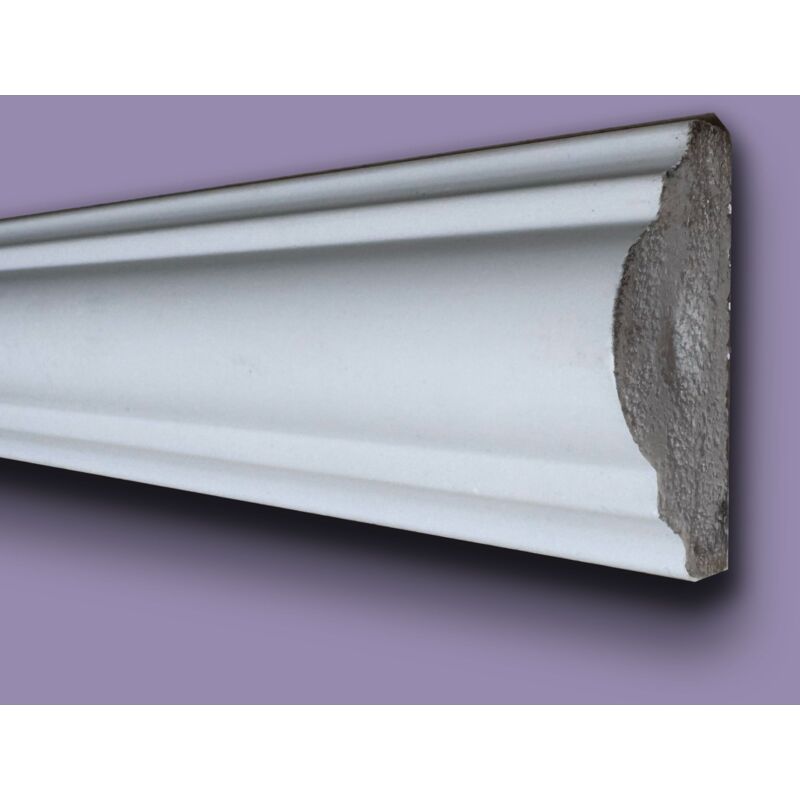 foto del prodotto profilo bugna per boiserie in polimeri bianco ral 9016 verniciabile 25x15mm prezzo al metro 