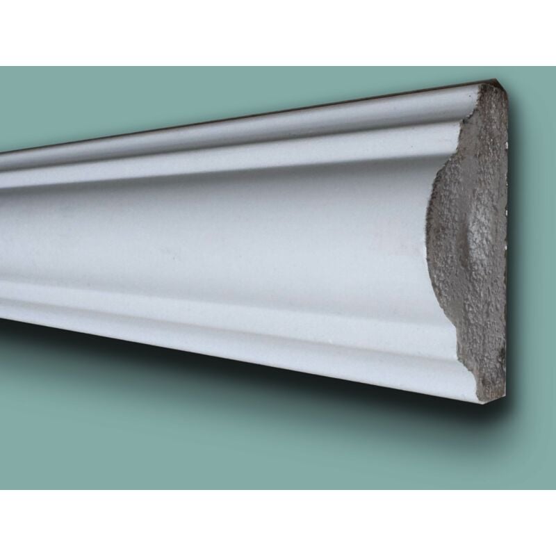 foto del prodotto profilo bugna per boiserie in polimeri bianco ral 9016 verniciabile 40x18mm prezzo al metro 