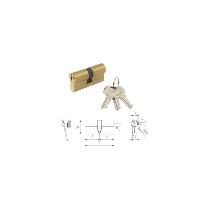 immagine 0 del prodotto profilo cilindro serratura c 7035x35 r 14 ottone per 1501
