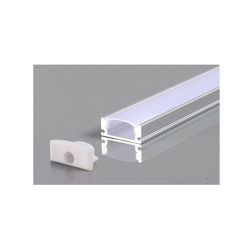 foto del prodotto profilo finitura in alluminio bianco 7mm per nastro led 2m