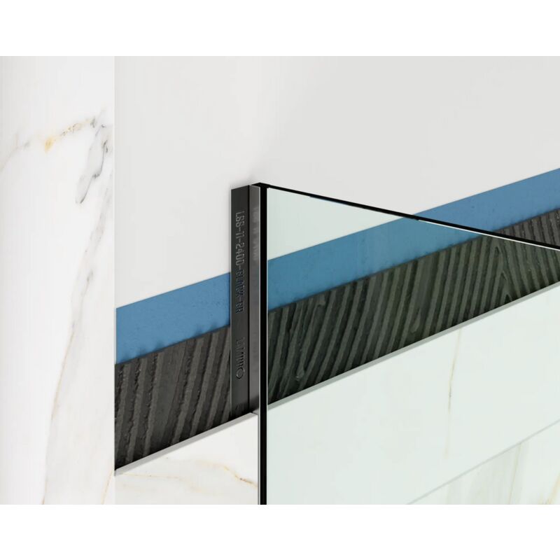 foto del prodotto profilo in acciaio inossidabile per montaggio vetro 8 10mm doccia parete 11mm x 2400mm nero satinato