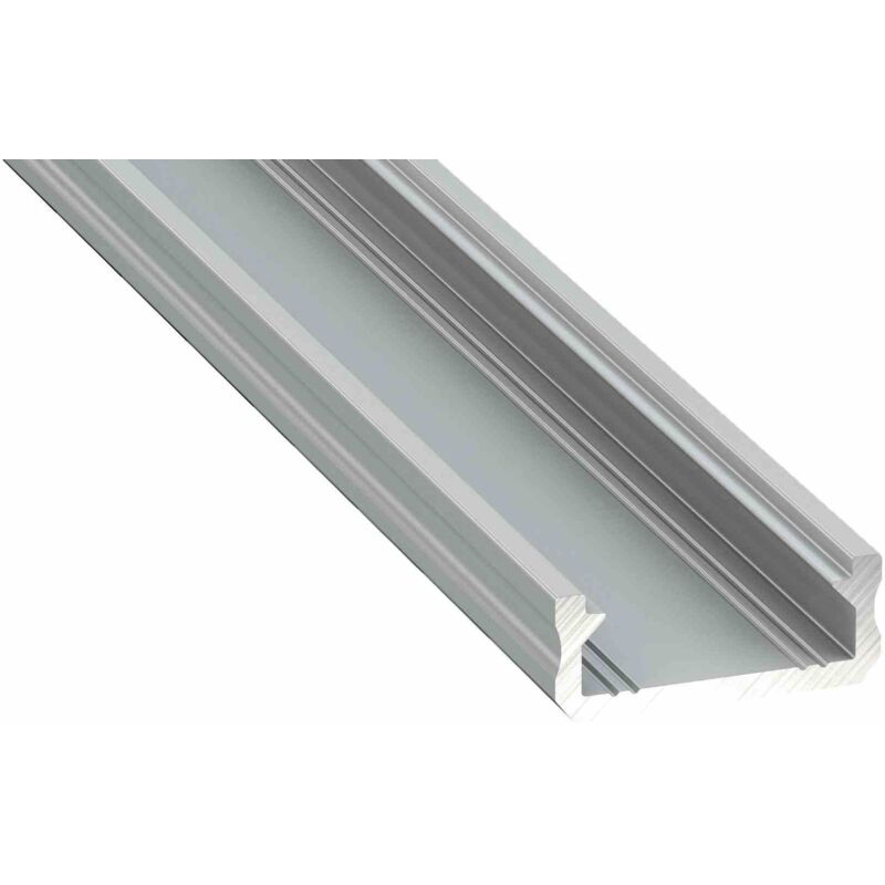 foto del prodotto profilo in alluminio argento tipo d 1m paralume latte