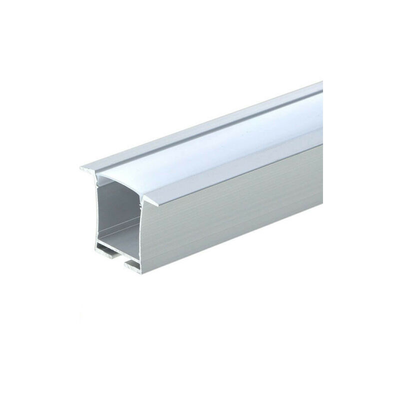 foto del prodotto profilo in alluminio con diffusore bianco per striscia led da 2m