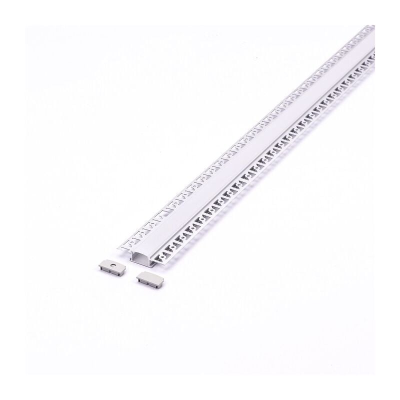 foto del prodotto profilo in alluminio per cartongesso per strisce led, grigio, 2000x61,5x14mm, lineare, copertura satinata v tac 3359 vt 8101