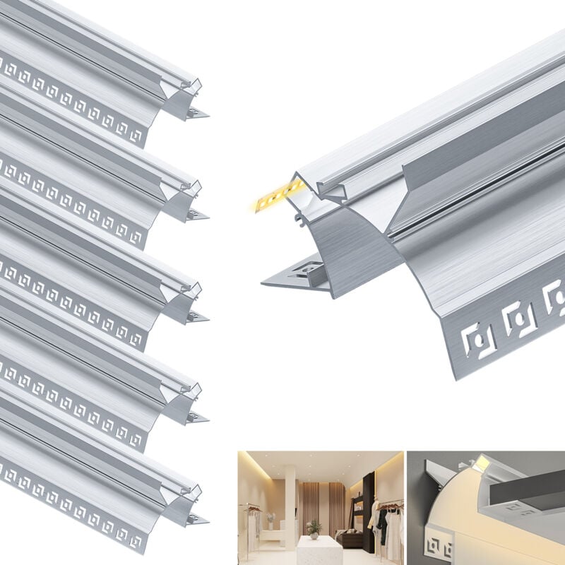 foto del prodotto profilo in alluminio per strisce led,coperchio opaco,adatto per dimensioni della banda massima 12,6 mm,dimensioni del profilo l2000x77.91x70.32mm