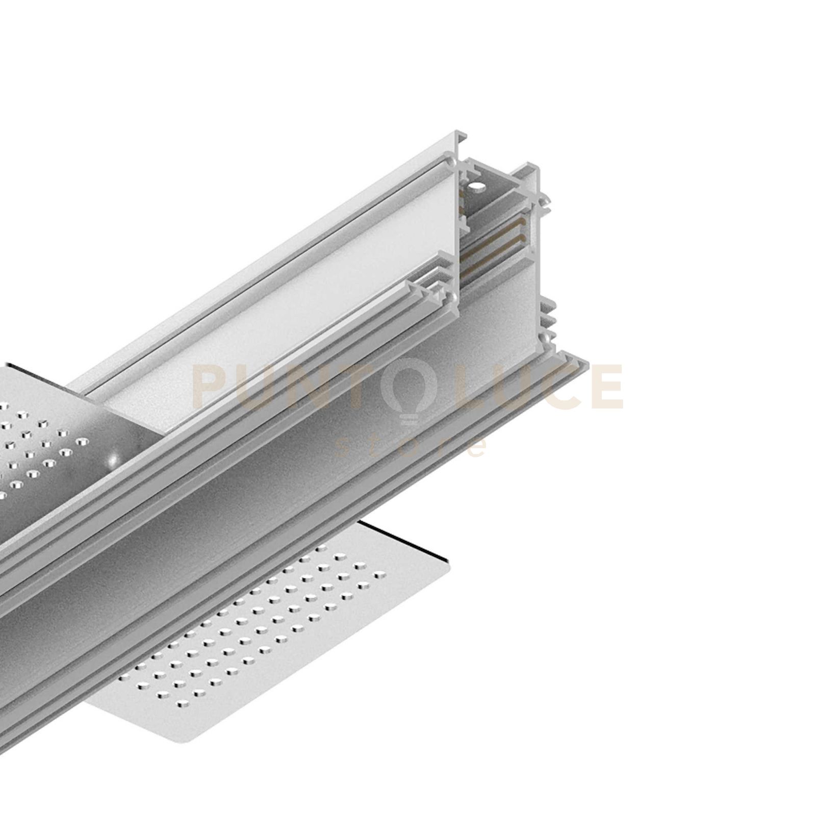 foto del prodotto profilo incassato 100cm ego alluminio bianco
