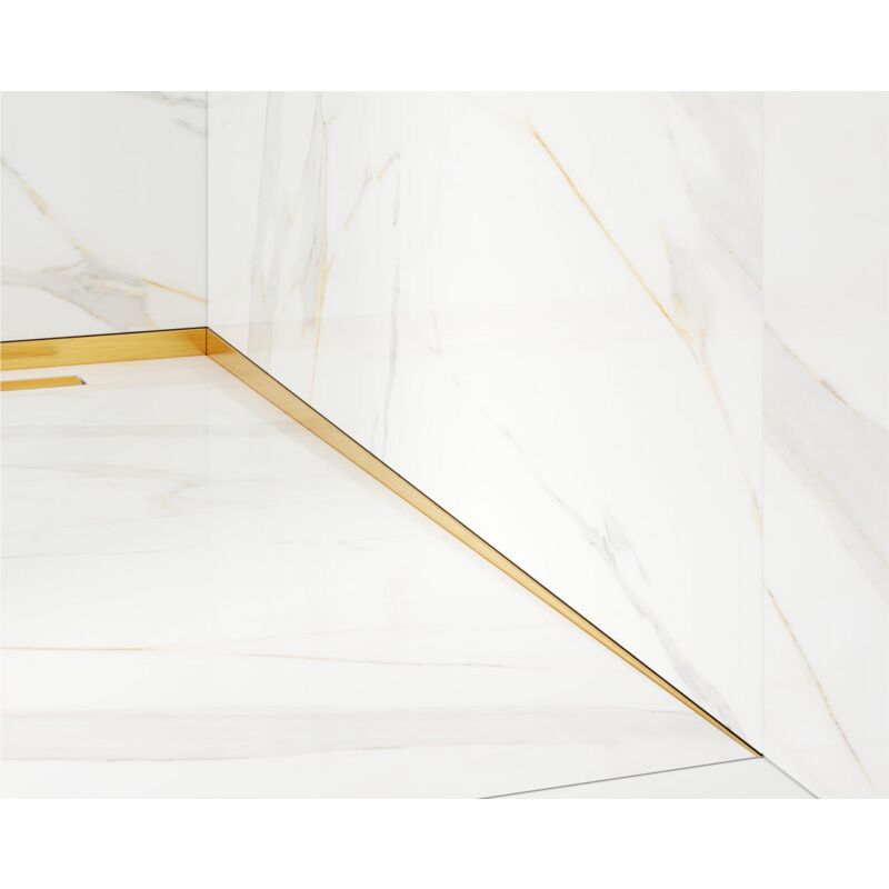 foto del prodotto profilo laterale destro inclinato per doccia a pavimento oro satinato 3 x 120cm