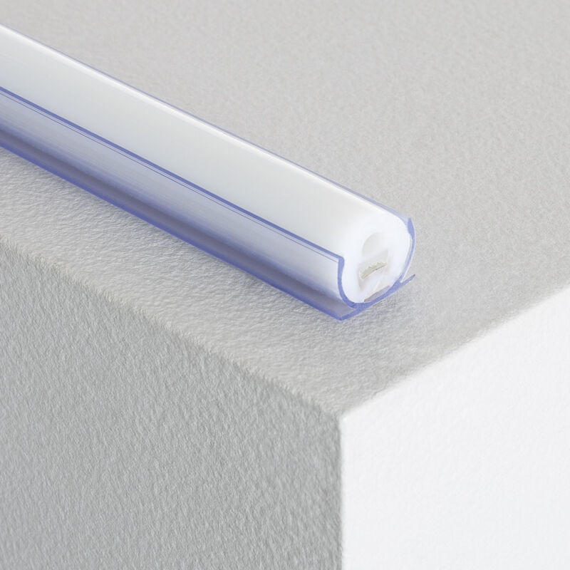 foto del prodotto profilo pvc 1m per neon led flessibile circolare 360 monocolore trasparente
