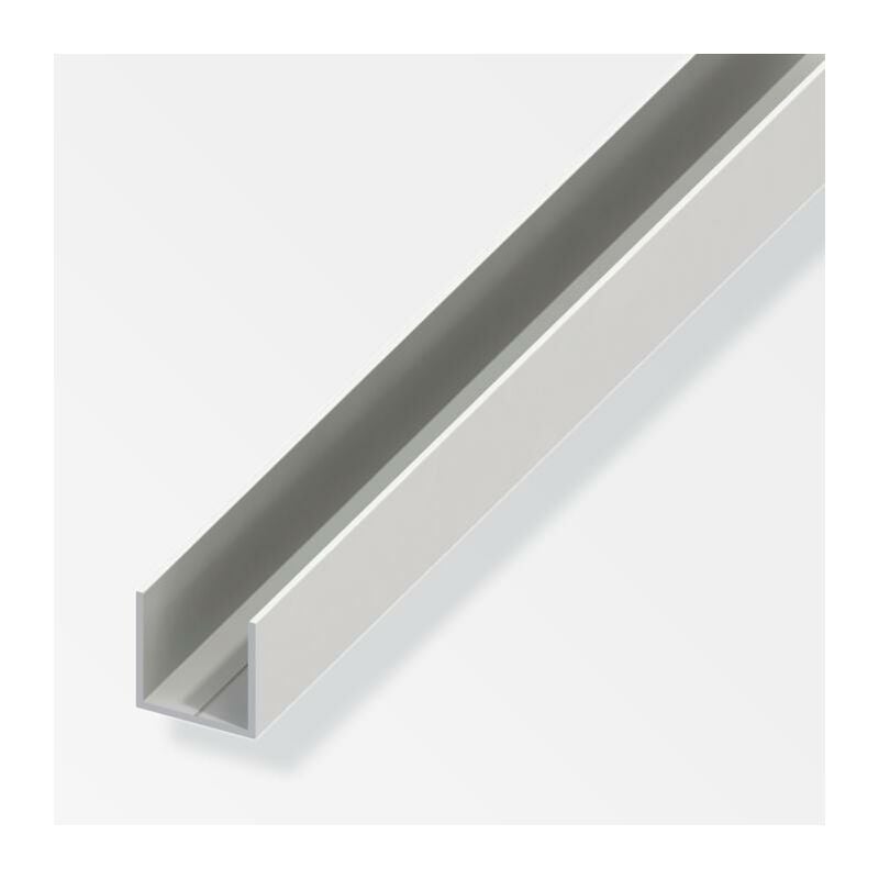 foto del prodotto profilo quadrato a u alfer aluminium 11.5x1.5mm lunghezza 1m bianco 21444