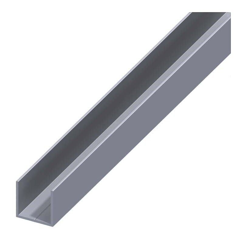 foto del prodotto profilo quadrato a u alfer aluminium 11.5x1.5mm lunghezza 1m naturale 25404