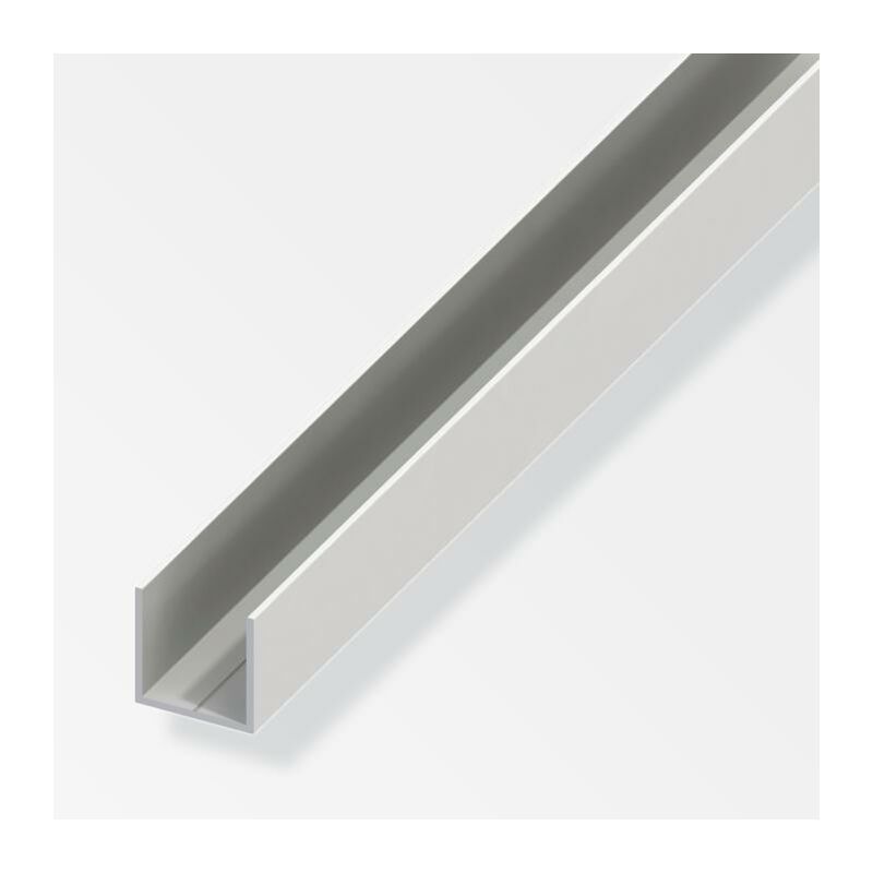 foto del prodotto profilo quadrato a u alfer aluminium 15.5x1.5mm lunghezza 1m bianco 21446