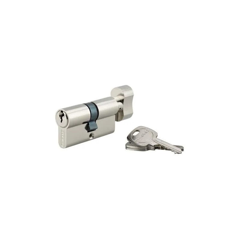 foto del prodotto profilo std cilindro con pomolo, ottone nichelato, 30x30 mm, 3 chiavi