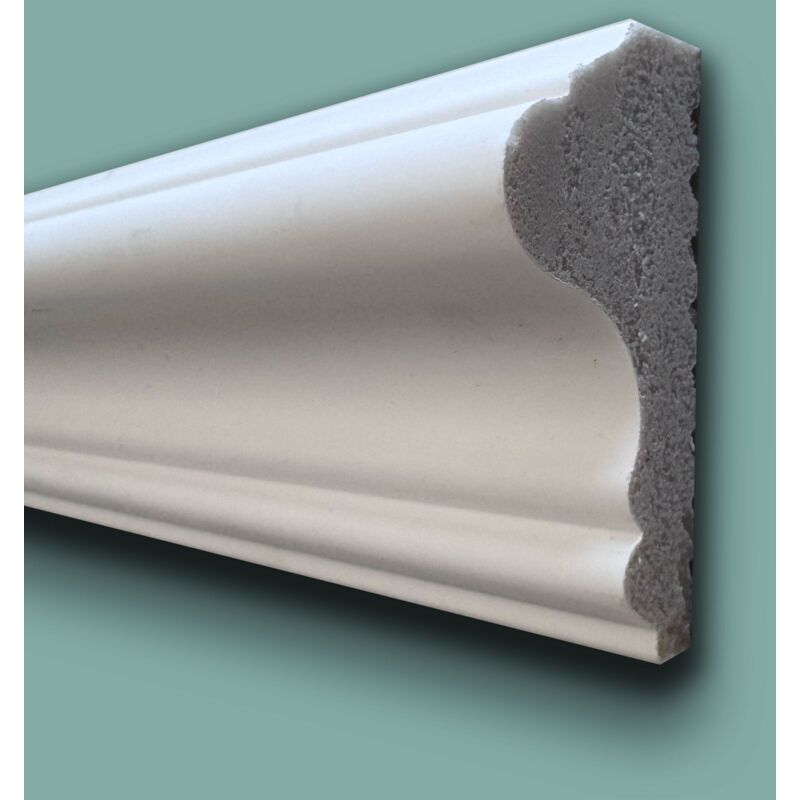 foto del prodotto profilo toro cima per boiserie in polimeri bianco ral 9016 verniciabile 57x25mm prezzo al metro 